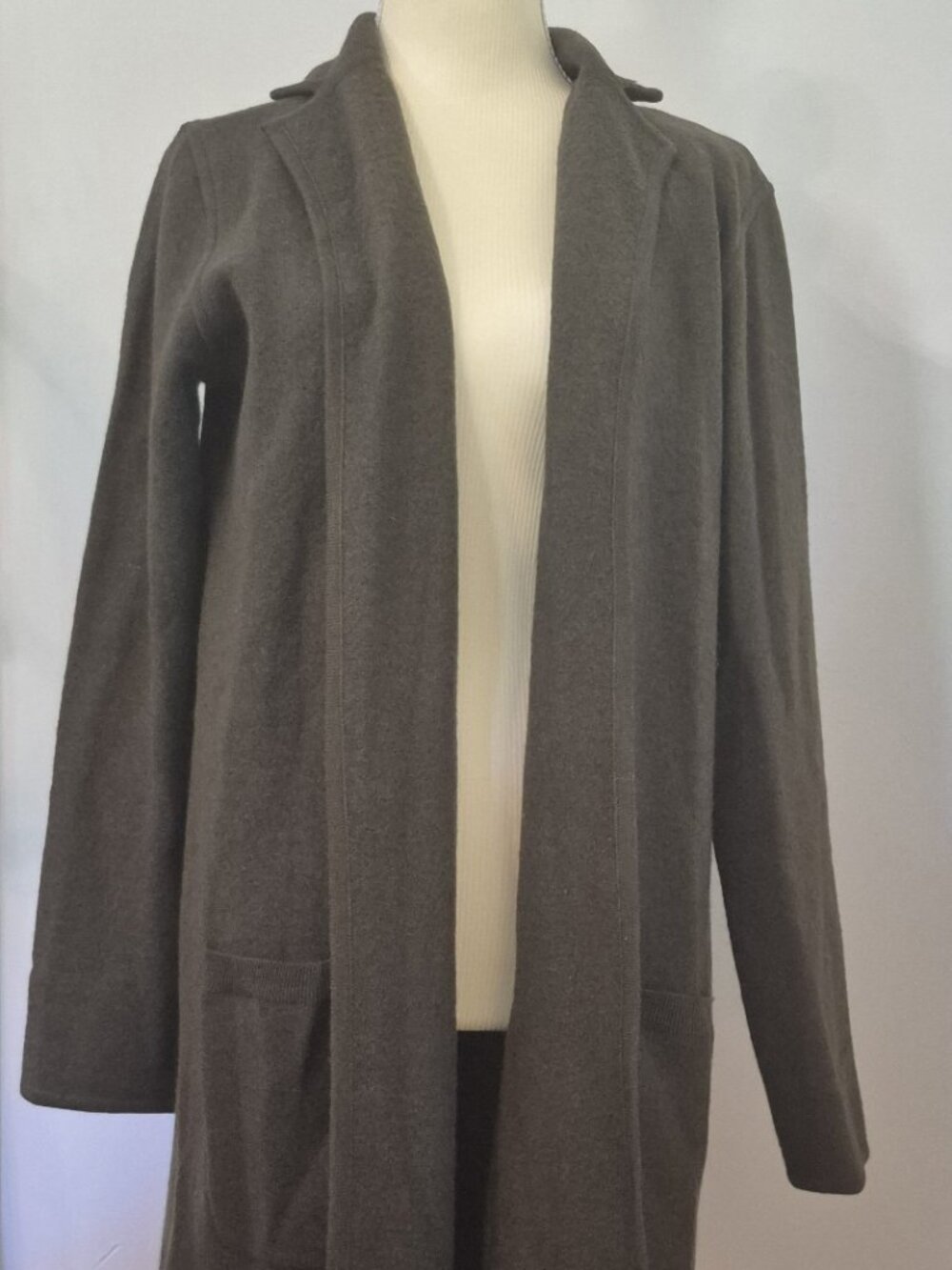 Madewell M 100% Wool Open Front Duster Cardigan Sweater Minimalist Quiet Luxury